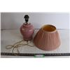 Image 1 : Pink Lamp (Lampshade has Cracks)