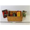 Vintage Orange Crate of Vintage Tins