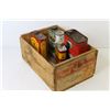 Image 6 : Vintage Orange Crate of Vintage Tins