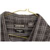 Image 2 : *Haggar Black Plaid Shirt (Luxury Microfiber, Size Large)