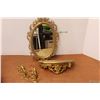 Image 1 : *Gold-Painted Mirror, Shelf, and (2) Candleholders