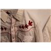 Image 2 : *Long-Sleeve White Shirt with Canadian Leaves (Stained, Size Unknown), Saisa White Shirt (Size Unkno