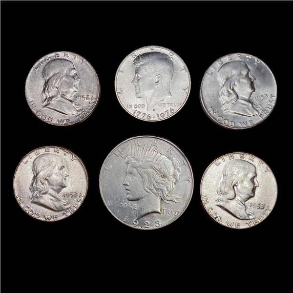 (6) Varied US Silver Coinage (1923-S, (3) 1952, 19