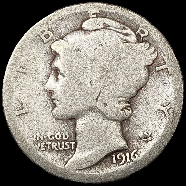 1916-D Mercury Dime NICELY CIRCULATED