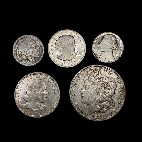 (5) Varied US Silver Coinage (1893, 1917-S, 1921-S