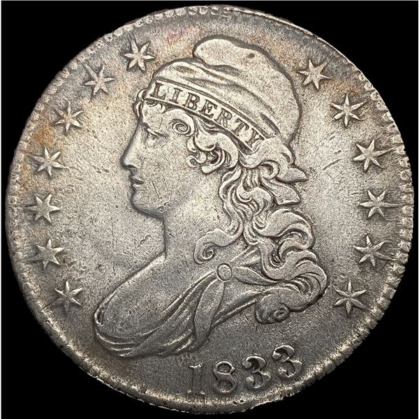1833 Capped Bust Half Dollar LIGHTLY CIRCULATED