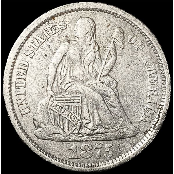 1875-S Seated Liberty Dime NEARLY UNCIRCULATED