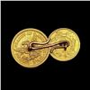Image 2 : 1852-1856 Gold $2.5 & $1 as Cufflink CLOSELY UNCIR