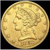 Image 1 : 1882 $5 Gold Half Eagle CLOSELY UNCIRCULATED