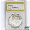 Image 1 : 1884-CC Morgan Silver Dollar PGA MS63