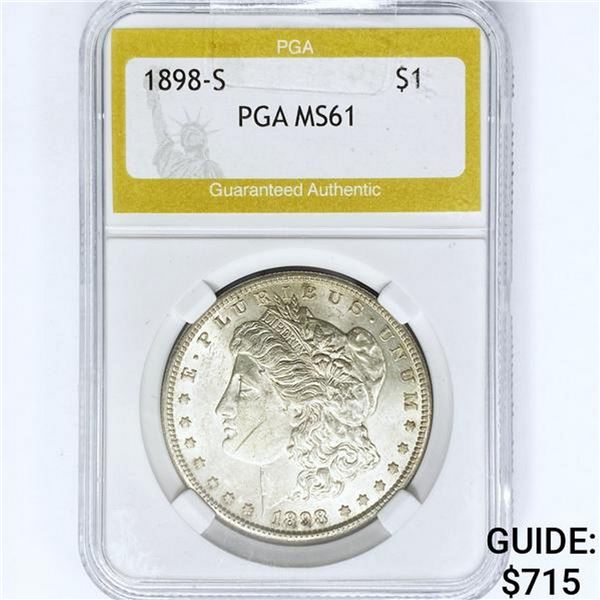 1898-S Morgan Silver Dollar PGA MS61