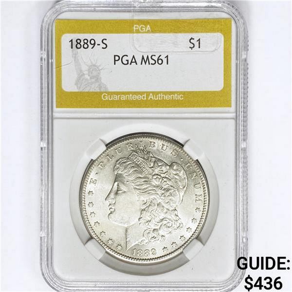 1889-S Morgan Silver Dollar PGA MS61