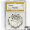 Image 1 : 1891-CC Morgan Silver Dollar PGA MS62+ Spitting Ea
