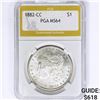 Image 1 : 1882-CC Morgan Silver Dollar PGA MS64