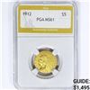 Image 1 : 1912 $5 Gold Half Eagle PGA MS61
