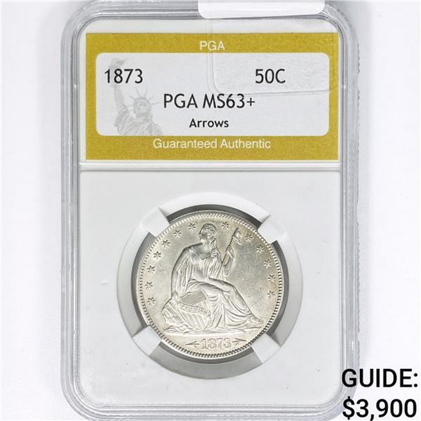 1873 Seated Liberty Half Dollar PGA MS63+ Arrows