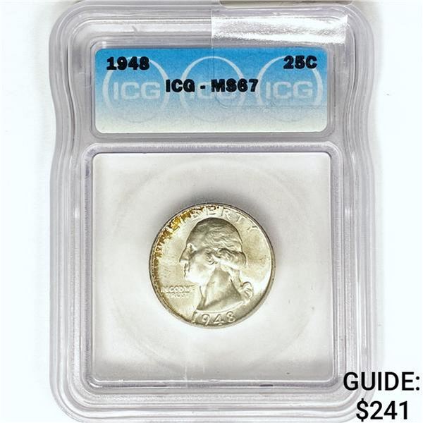 1948 Washington Silver Quarter ICG MS67