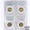 Image 1 : (4) Silver Wash. Quarters PCGS MS65-6 (1946-D, 195