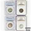 Image 1 : (4) Wash. Silver Quarters PCGS/NGC MS/PR65-7 (1947