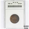 Image 1 : 1865 Two Cent Piece ANACS MS62 RB