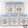 Image 1 : (5) Varied US SILV Half Dollars ICG MS64-5 (1951,