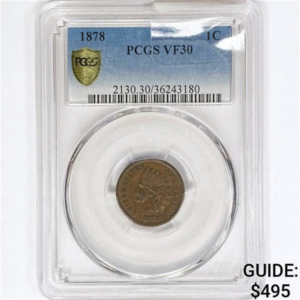 1878 Indian Head Cent PCGS VF30