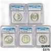 Image 1 : (5) Varied US SILV Half Dollars ICG MS/PR (1946-D,