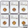 Image 1 : 1945-1957 Set (6) Wheat Cent NGC MS RD
