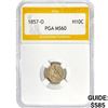 Image 1 : 1857-O Seated Liberty Half Dime PGA MS60