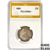 Image 1 : 1880 Seated Liberty Quarter PGA MS66+