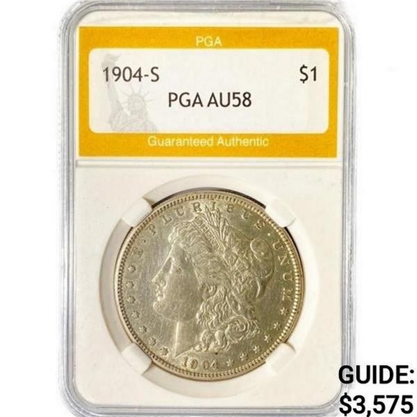 1904-S Morgan Silver Dollar PGA AU58