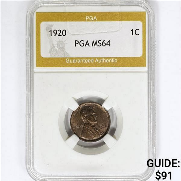 1920 Wheat Cent PGA MS64