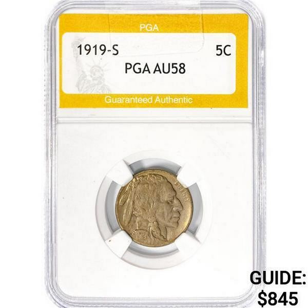 1919-S Buffalo Nickel PGA AU58