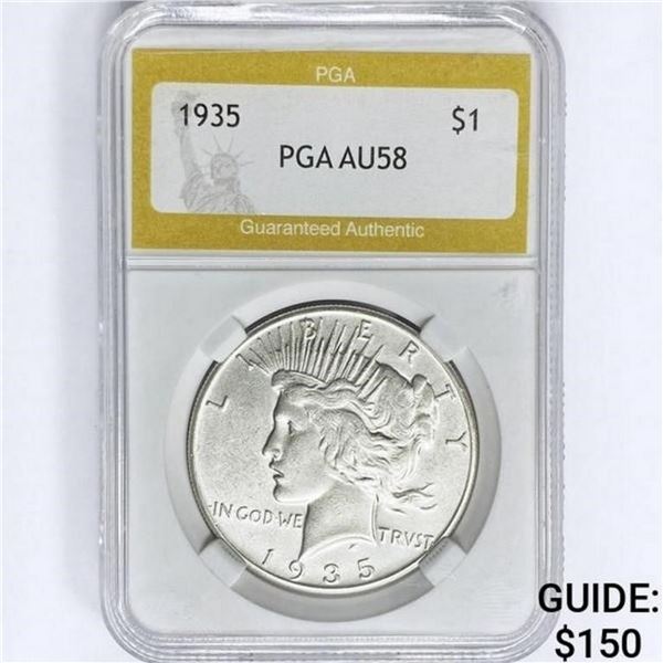 1935 Silver Peace Dollar PGA AU58