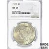 Image 1 : 1922-1923 Set (5) Silver Peace Dollar NGC MS63