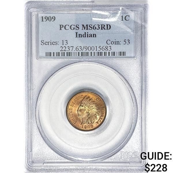 1909 Indian Head Cent PCGS MS63 RD