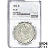 Image 1 : 1881 Morgan Silver Dollar NGC MS61