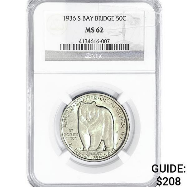 1936-S Bay Bridge Half Dollar NGC MS62