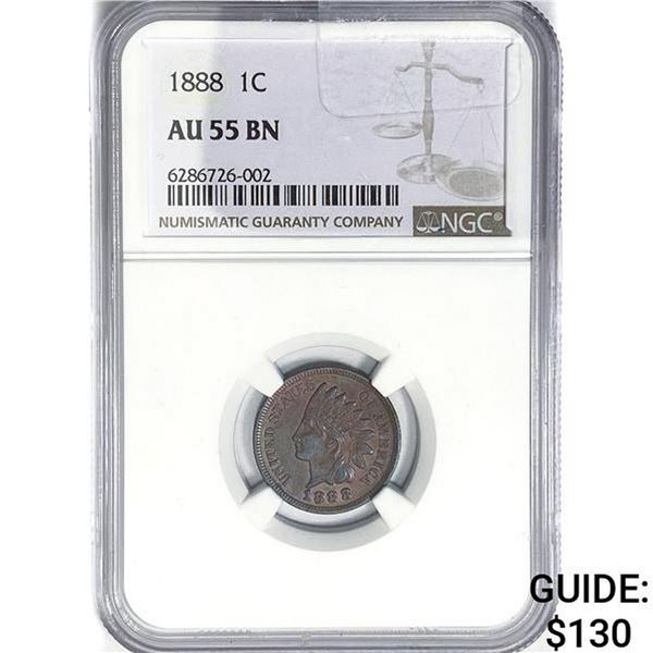 1888 Indian Head Cent NGC AU55 BN