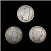 Image 1 : (3) 1904-S Barber Half Dollars NICELY CIRCULATED