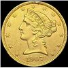 Image 1 : 1907 $5 Gold Half Eagle UNCIRCULATED