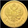 Image 2 : 1902 Russia .1245oz Gold 5 Roubles UNCIRCULATED