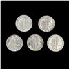 Image 2 : (5) Mercury SILV Dimes (1925, 1935, 1936-S, 1939,