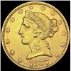 Image 1 : 1887-S $5 Gold Half Eagle CLOSELY UNCIRCULATED