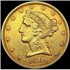 Image 1 : 1904 $5 Gold Half Eagle CLOSELY UNCIRCULATED