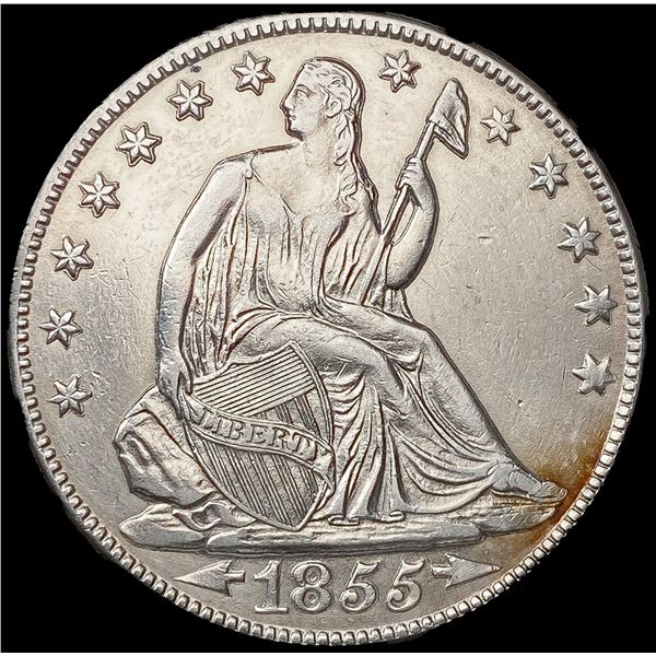 1855 Arrows Seated Liberty Half Dollar CLOSELY UNC