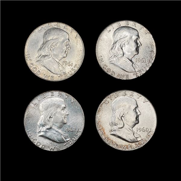 1960-1962 (4) US Franklin Half Dollars HIGH GRADE