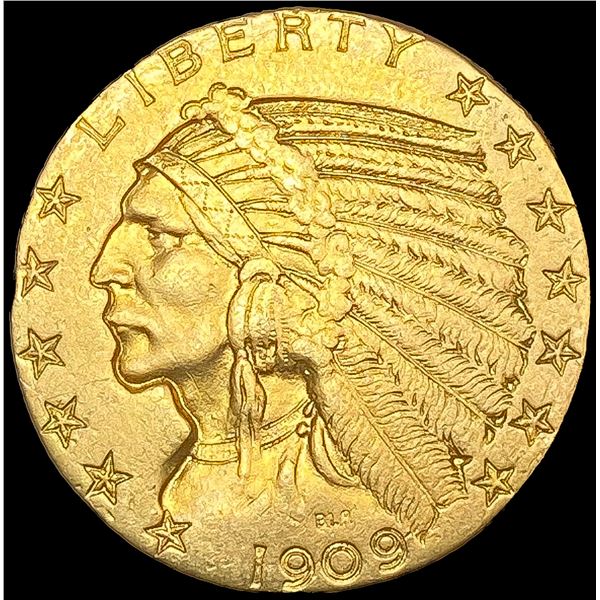 1909-D $5 Gold Half Eagle CLOSELY UNCIRCULATED