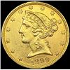 Image 1 : 1899 $5 Gold Half Eagle UNCIRCULATED
