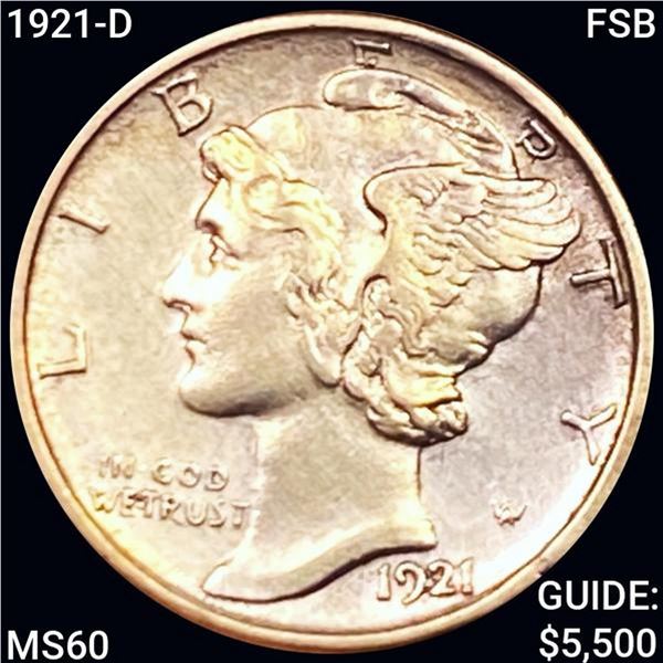 1921-D FSB Mercury Dime UNCIRCULATED